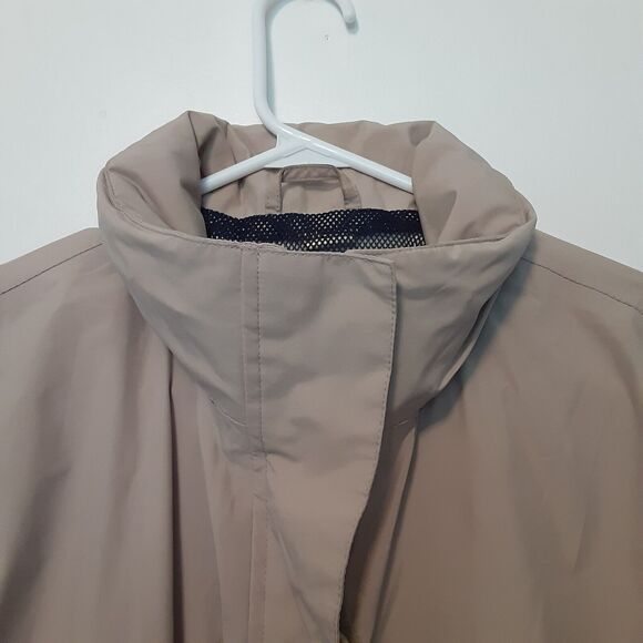 Vtg Lands End Windbreaker Jacket Womens Medium Beige Hooded - Picture 2 of 9